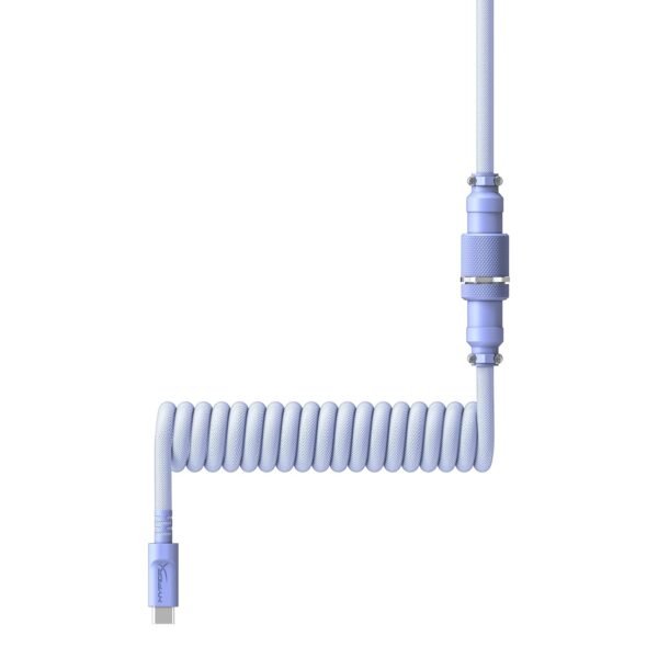 HyperX Coiled Kabel – Ljuslila – USB‑C till USB‑A – 5‑pin Aviator – Snygg & hållbar design - Bild 3